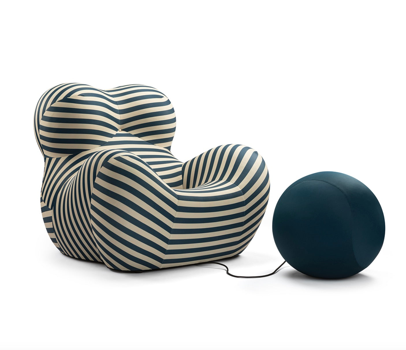 Striped cuddle with ottoman