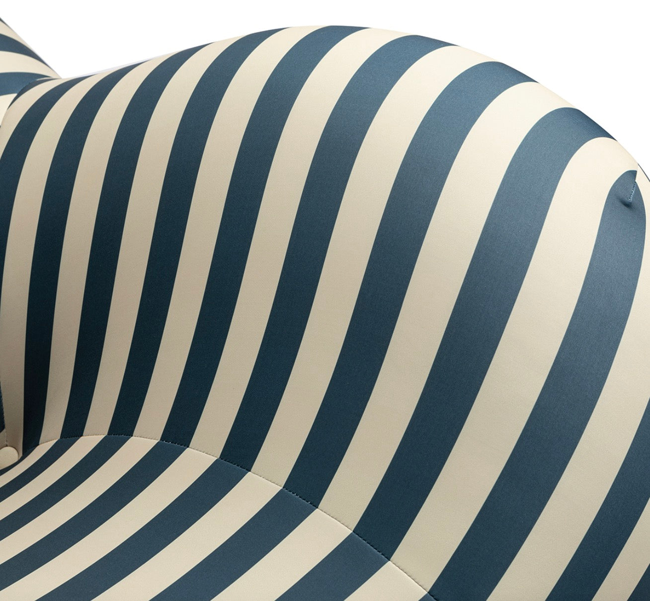 Striped cuddle with ottoman