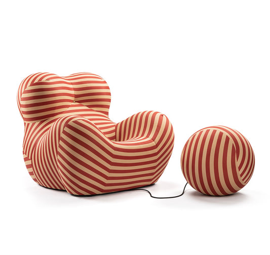 Striped cuddle with ottoman