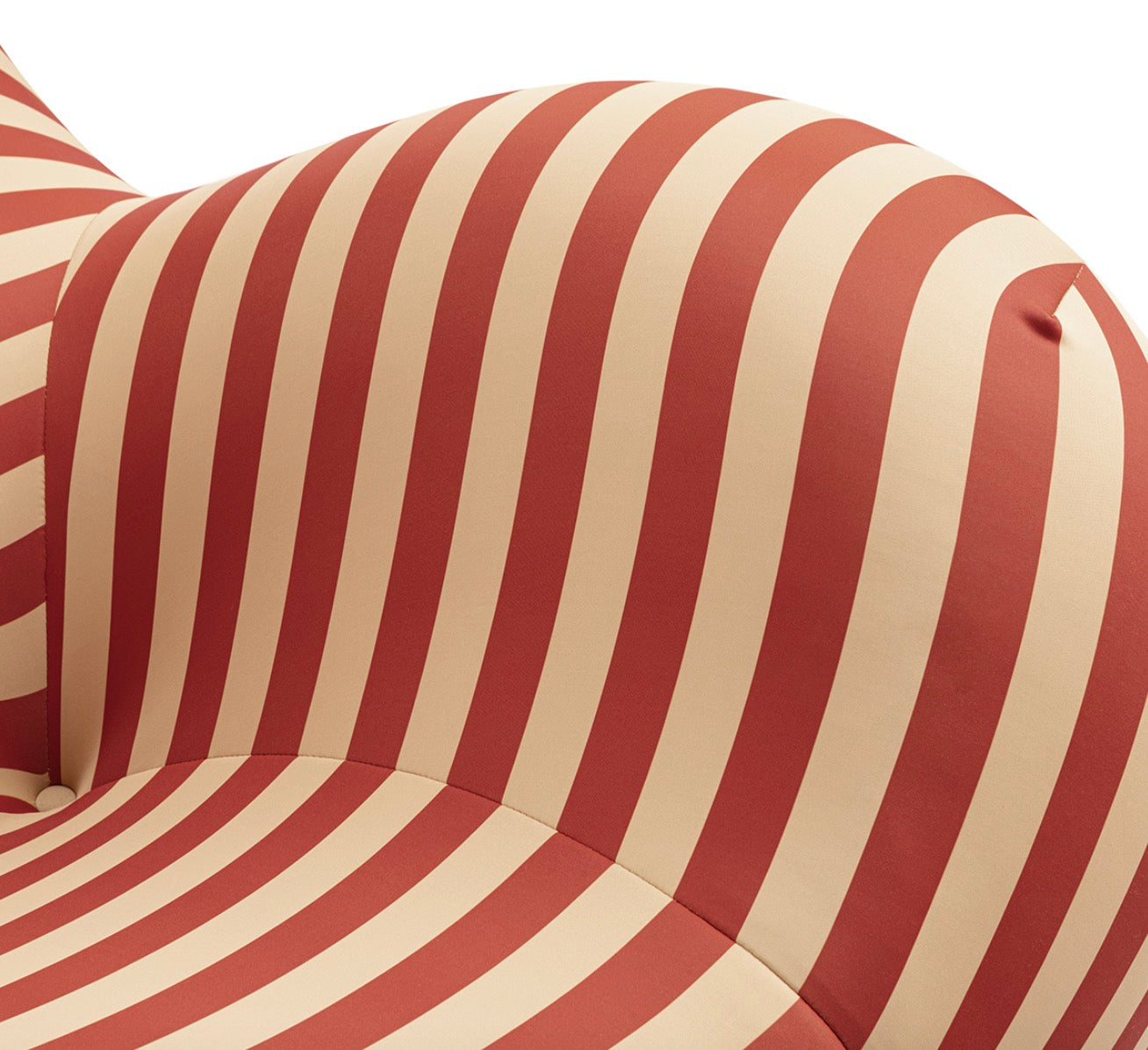 Striped cuddle with ottoman
