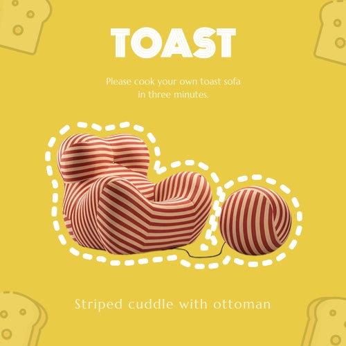 Striped cuddle with ottoman